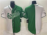 Men's Philadelphia Eagles Blank Green White Split Cool Base Baseball Limited Jersey,baseball caps,new era cap wholesale,wholesale hats
